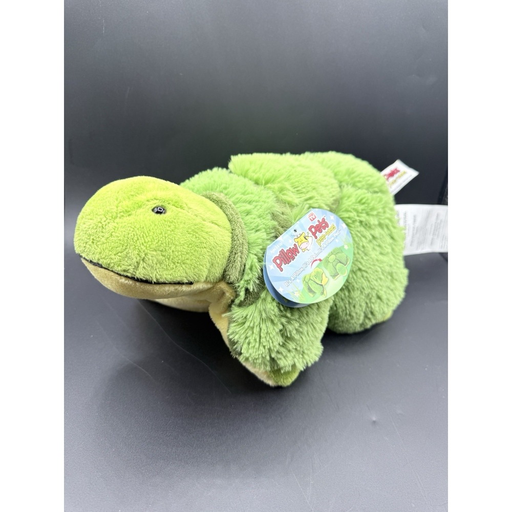 Pillow Pets Pee-Wees Tardy Turtle Green Plush Stuffed Animal Travel Toy 11" NWT